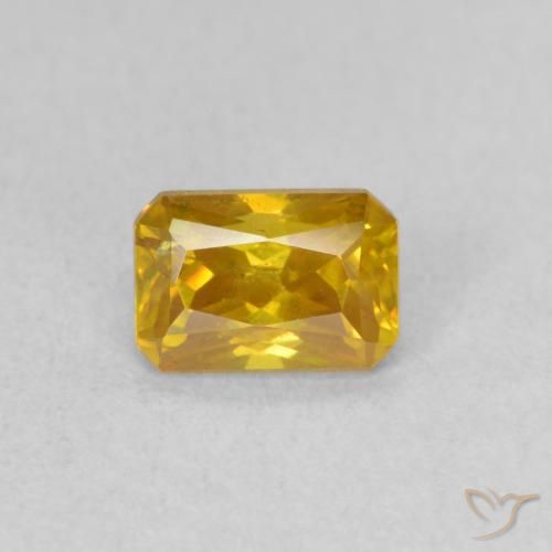 0.96ct طبيعي برتقالى-ذهبى سفاليريت, قص الزمرد, VS-SI