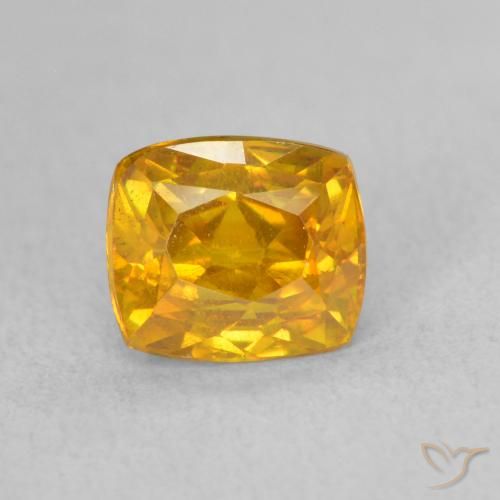 1.71ct طبيعي ذهبى-برتقالى سفاليريت, وسادة, VS-SI