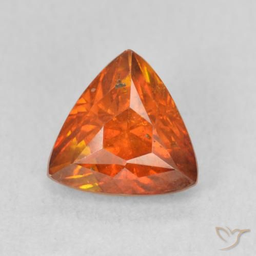 1.69ct طبيعي برتقالى متوسط سفاليريت, مثلثى, SI