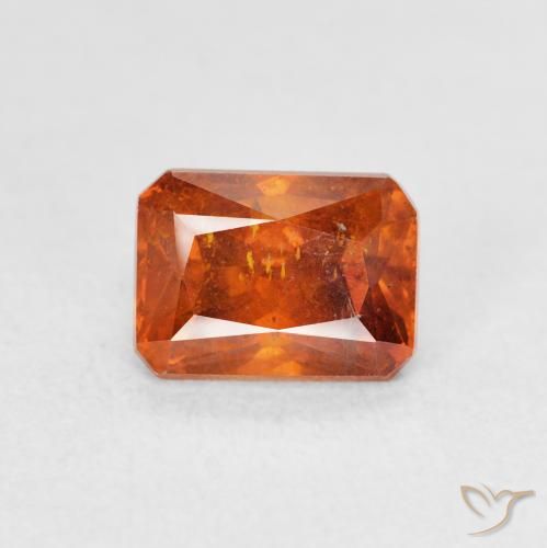 1.81ct طبيعي برتقالى كهرمانى سفاليريت, قص الزمرد, SI