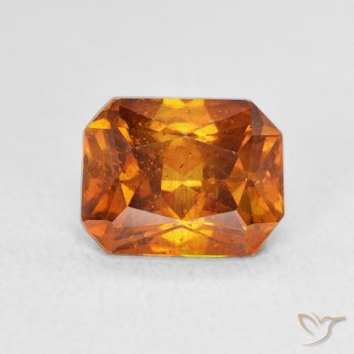 2.75ct طبيعي Medium Dark-Orange سفاليريت, قص الزمرد, SI