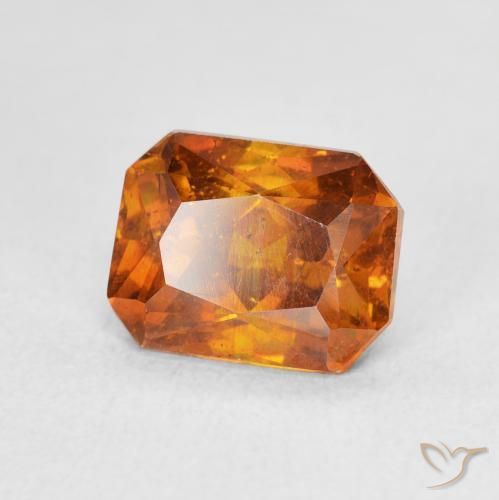 سفاليريت Medium Dark-Orange طبيعي، ثمانى / قصة زمرد، 2.75 قيراط، SI