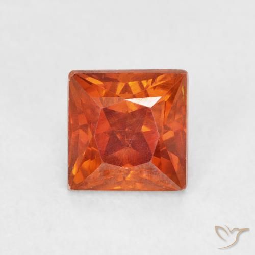 1.08ct طبيعي برتقالى نارى سفاليريت, مربع, SI
