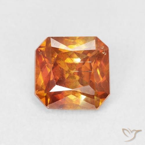 1.21ct طبيعي Medium Dark-Orange سفاليريت, قص الزمرد, SI
