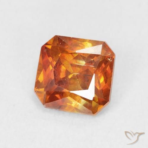 سفاليريت Medium Dark-Orange طبيعي، ثمانى / قصة زمرد، 1.21 قيراط، SI