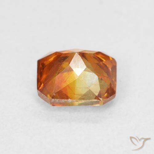 سفاليريت Medium Dark-Orange طبيعي، ثمانى / قصة زمرد، 1.21 قيراط، SI