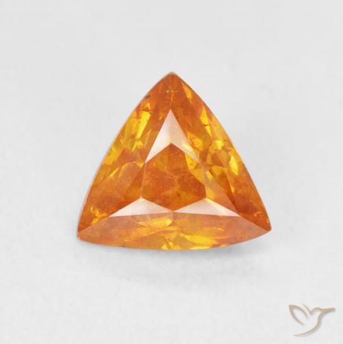 1.67ct طبيعي برتقالى مشمشى سفاليريت, مثلثى, SI