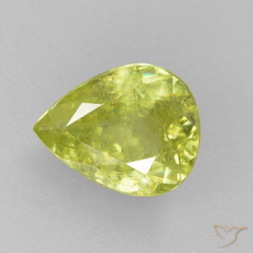 1.49ct طبيعي الأصفر الليمونى سيفين, شكل الكمثرى, SI