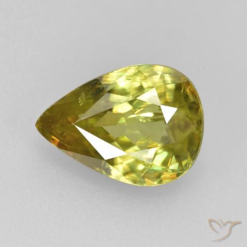 1.89ct طبيعي أخضر متوسط سيفين, شكل الكمثرى, قليلا جدا