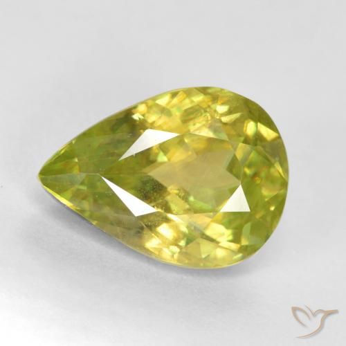 1.93ct طبيعي أصفر متوسط سيفين, شكل الكمثرى, قليلا جدا