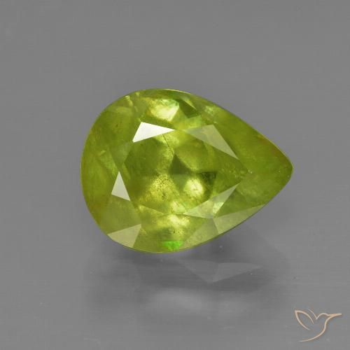 3.09ct طبيعي أخضر حيوي سيفين, شكل الكمثرى, SI