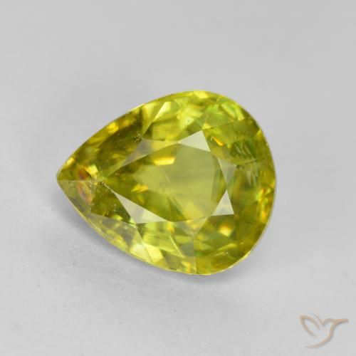 1.56ct طبيعي أخضر الغابة دافئ سيفين, شكل الكمثرى, VS-SI