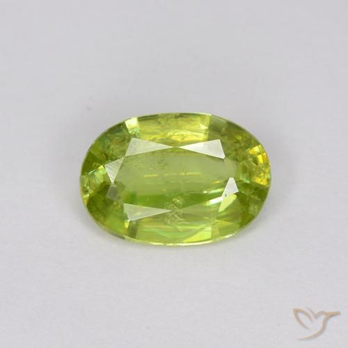 0.74ct طبيعي اخضر زاهى سيفين, بيضوي, VS-SI