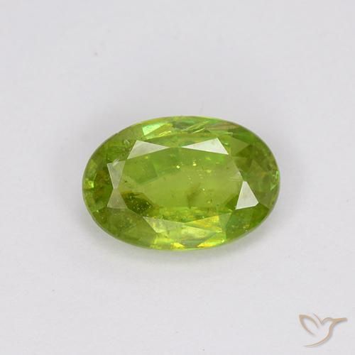 0.73ct طبيعي اخضر زاهى سيفين, بيضوي, VS-SI