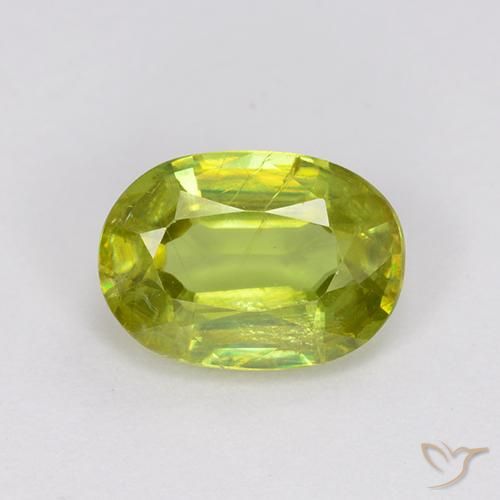 1.37ct طبيعي اخضر زاهى سيفين, بيضوي, VS-SI