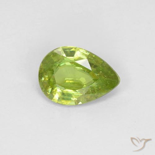 0.73ct طبيعي اخضر زاهى سيفين, شكل الكمثرى, قليلا جدا