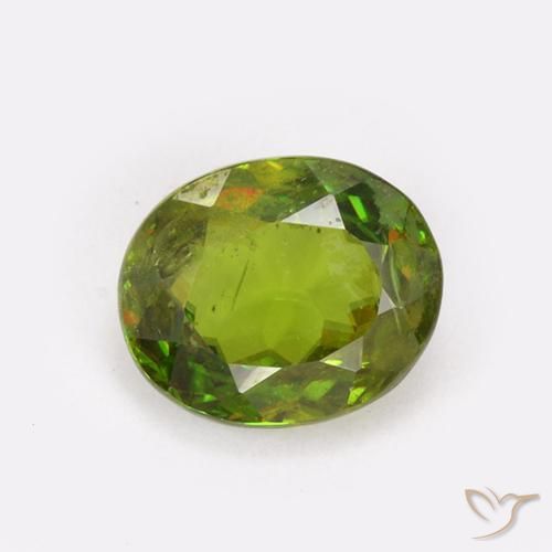 0.92ct طبيعي أخضر الغابات سيفين, بيضوي, VS-SI