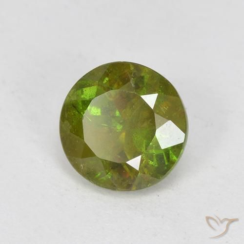 0.70ct طبيعي أخضر ترابى سيفين, دائري, VS-SI