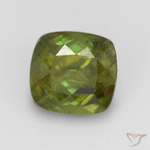 1.11ct طبيعي أخضر ترابى سيفين, وسادة, VS-SI