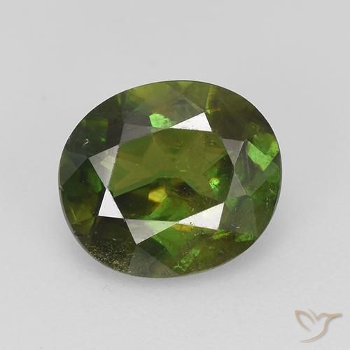 1.73ct طبيعي أخضر متوسط سيفين, بيضوي, VS-SI