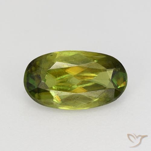 0.71ct طبيعي أخضر متوسط سيفين, بيضوي, VS-SI