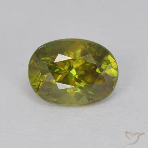 0.73ct طبيعي أخضر داكن-متوسط سيفين, بيضوي, VVS-VS