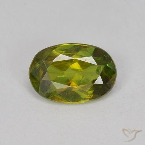 0.60ct طبيعي أخضر ترابى دافئ سيفين, بيضوي, VVS-VS