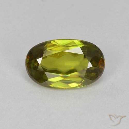0.74ct طبيعي أخضر داكن-متوسط سيفين, بيضوي, VVS-VS
