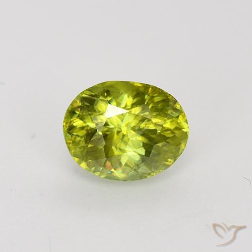 1.28ct طبيعي أصفر متوسط سيفين, بيضوي, VS-SI