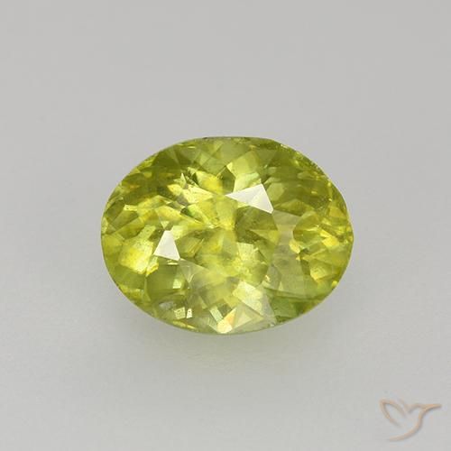 1.18ct طبيعي الأصفر الليمونى سيفين, بيضوي, VS-SI