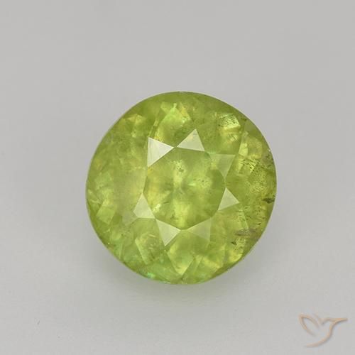 1.32ct طبيعي أصفر فاتح سيفين, دائري, VS-SI