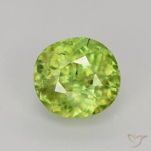 1.32ct طبيعي أخضر فاتح-متوسط سيفين, بيضوي, VS-SI