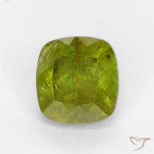 0.68ct طبيعي أخضر ترابى دافئ سيفين, وسادة, SI