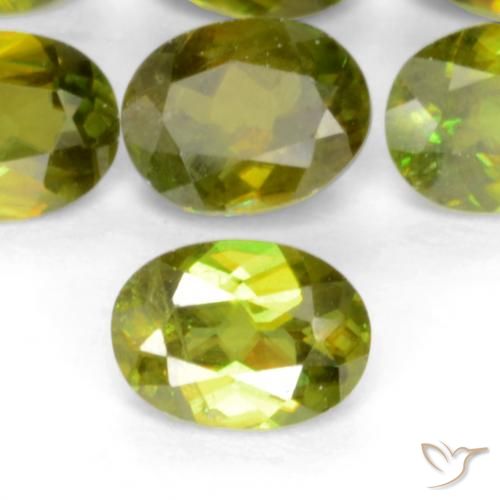 0.45ct طبيعي أخضر الغابة دافئ سيفين, بيضوي, VS-SI