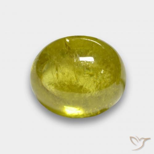 3.77ct طبيعي أصفر متوسط سيفين, بيضوي, نصف شفاف
