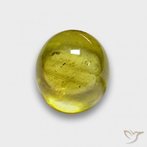 3.29ct طبيعي الأصفر الليمونى سيفين, بيضوي, نصف شفاف