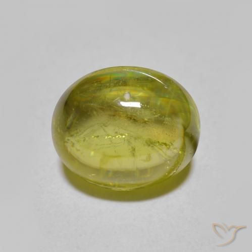 2.23ct طبيعي أخضر الغابة دافئ سيفين, بيضوي, نصف شفاف