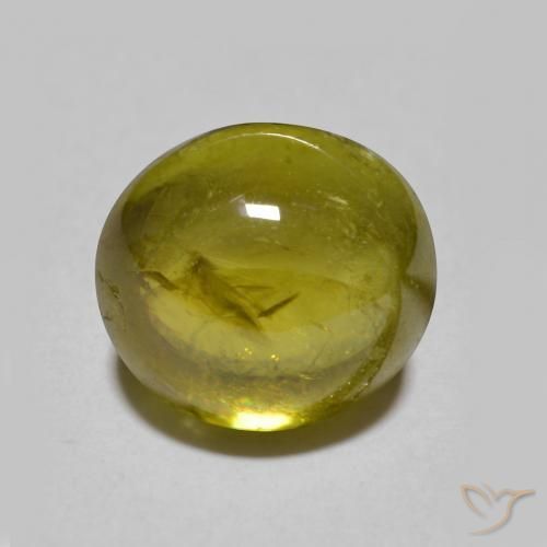3.33ct طبيعي أخضر ترابى سيفين, بيضوي, نصف شفاف