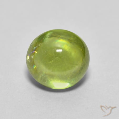 1.09ct طبيعي أخضر مصفر سيفين, بيضوي, شفاف