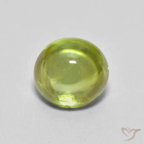 1.13ct طبيعي أخضر مصفر سيفين, بيضوي, شفاف