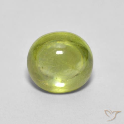 1.25ct طبيعي أخضر ترابى فاتح سيفين, بيضوي, شفاف