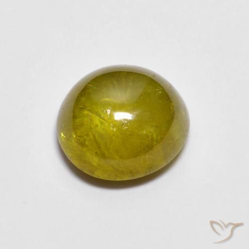 1.71ct طبيعي بنى ذهبى مخضر سيفين, بيضوي, نصف شفاف