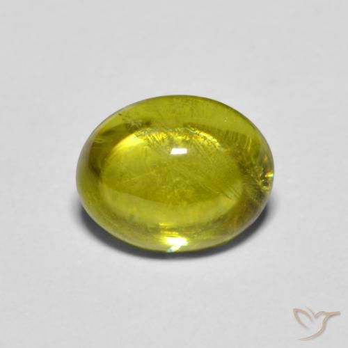 1.63ct طبيعي أخضر مصفر سيفين, بيضوي, شفاف