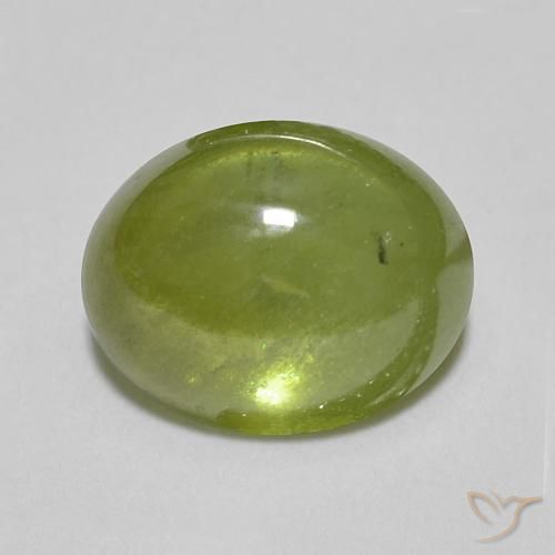 1.54ct طبيعي أخضر زيتوني سيفين, بيضوي, نصف شفاف