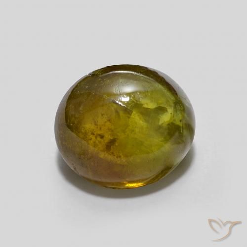 2.57ct طبيعي أخضر دافئ سيفين, بيضوي, نصف شفاف