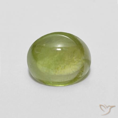 1.77ct طبيعي أخضر زيتوني سيفين, بيضوي, نصف شفاف