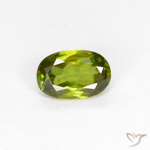 0.38ct طبيعي Medium Dark-Green سيفين, بيضوي, قليلا جدا