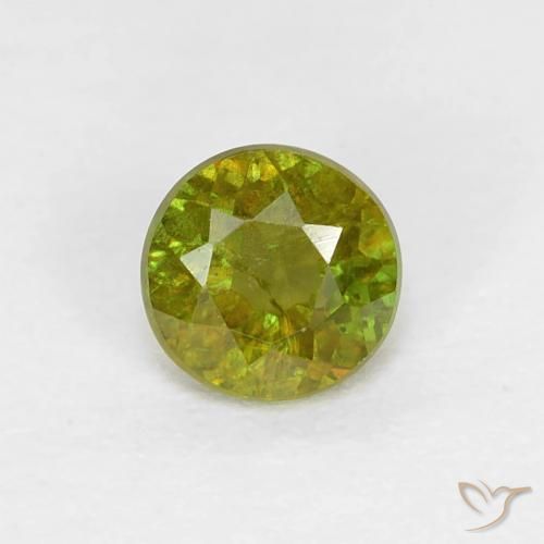 0.40ct طبيعي أخضر الغابة دافئ سيفين, دائري, قليلا جدا