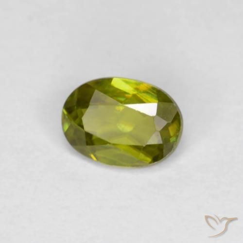 0.40ct طبيعي أخضر ترابى دافئ سيفين, بيضوي, قليلا جدا