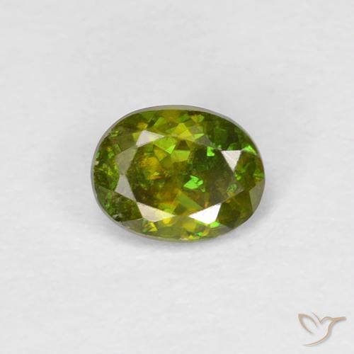 0.35ct طبيعي Medium Dark-Green سيفين, بيضوي, قليلا جدا